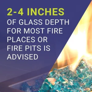 1/2 inch azuria reflective fire glass