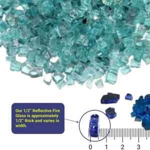 1/2 inch azuria reflective fire glass