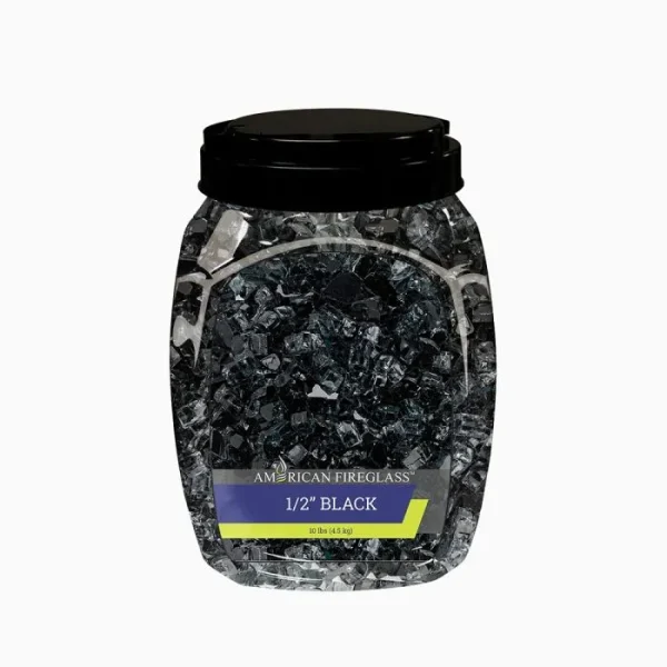 Classic Fire Glass 1/2 Inch Black