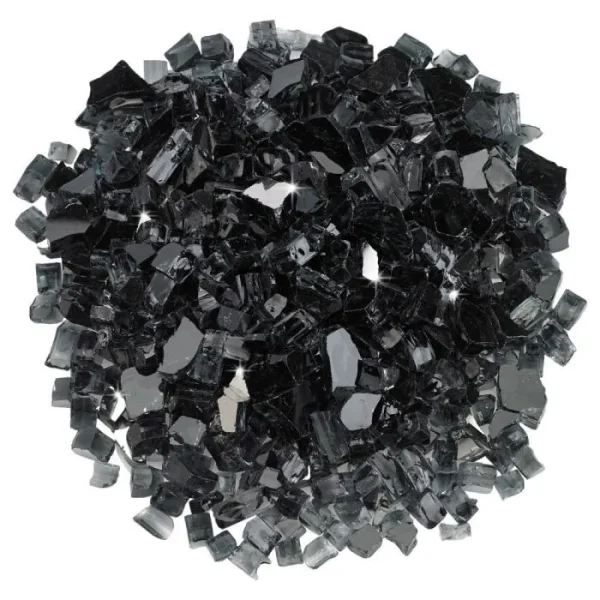 1/2 inch black reflective fire glass​