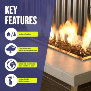 1/2 Inch Bronze Fire Glass