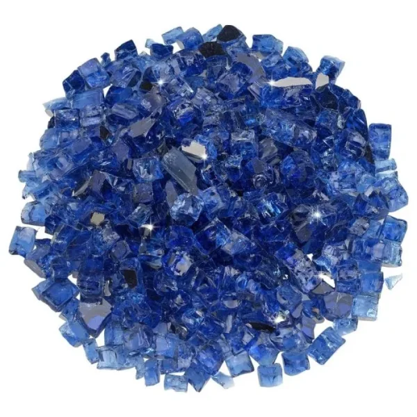 1/2 Inch Cobalt Blue Reflective Fire Glass