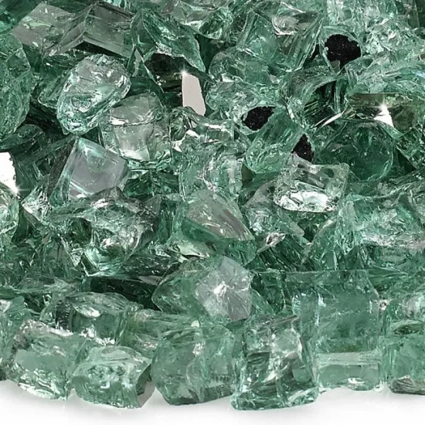 1/2 inch evergreen reflective fire glass