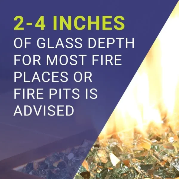 1/2 inch evergreen reflective fire glass