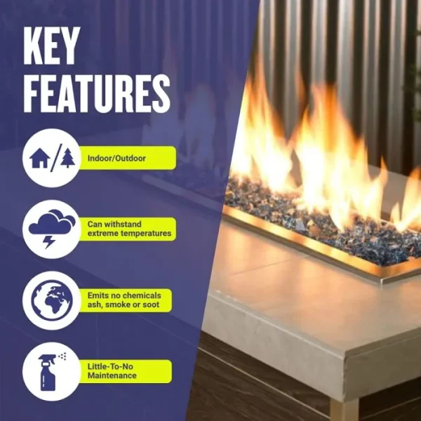 1/2 inch pacific blue fire glass