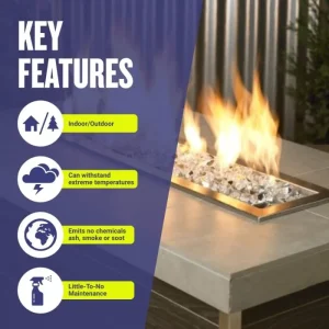 1/2 Inch Starfire Reflective Fire Glass