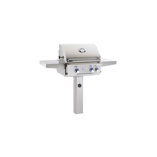 AOG 24 Gas BBQ Grill Post Mount wo Backburner and Warming Rack - L NG AOG-24-Gas-BBQ-Grill-Post-Mount-wo-Backburner-and-Warming-Rack-L-NG
