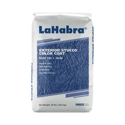 Stucco | LaHabra 90 lb. Bag | Exterior Stucco Color Coat | Base 100 20/30 White Stucco | LaHabra 90 lb. Bag | Exterior Stucco Color Coat | Base 100 20/30 White