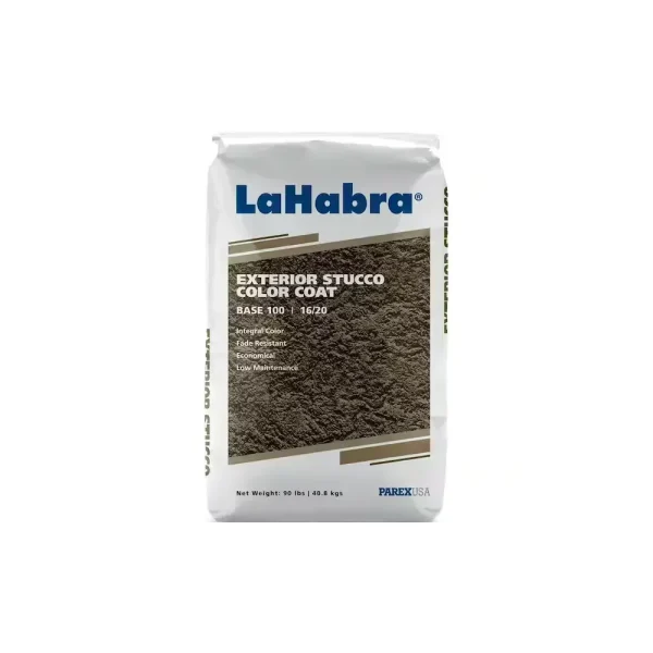 Stucco | LaHabra 90 lb. Bag | Exterior Stucco Color Coat | Base 100 16/20 White Stucco | LaHabra 90 lb. Bag | Exterior Stucco Color Coat | Base 100 16/20 White