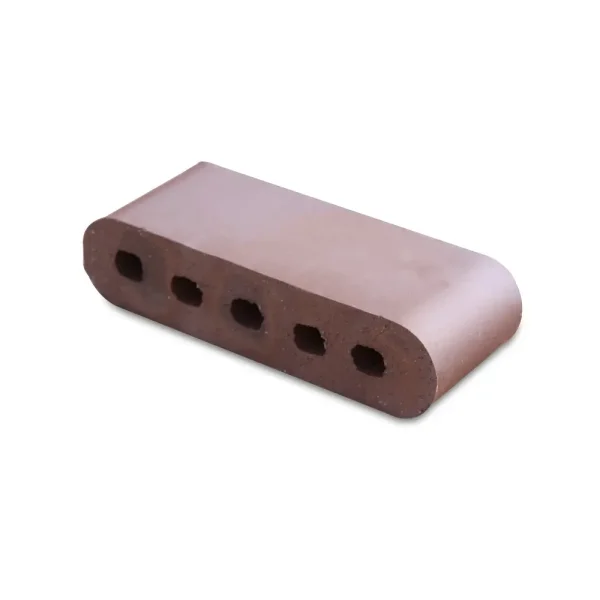 12-Inch Double Bullnose Cored Brown Flashed Brick 12-Inch Double Bullnose Cored Brown Flashed Brick
