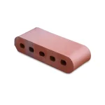 12-Inch Double Bullnose Cored Red Flashed Brick