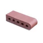 9-Inch Burgundy Bullnose Cored Brick
