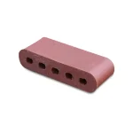 9-Inch Double Bullnose Cored Burgundy Brick