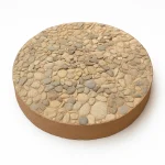 18" Round Exposed Aggregate Stepping Stone – Tan