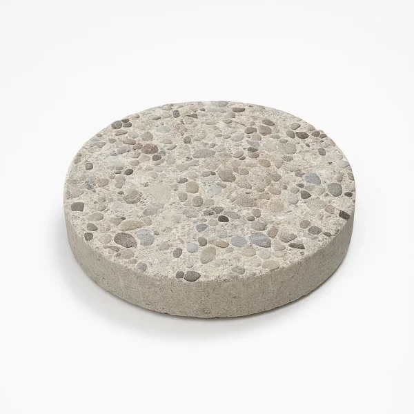 24" Round Exposed Aggregate Stepping Stone – Natural