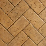 Tumbled Travertine Herringbone - Concrete Stamp