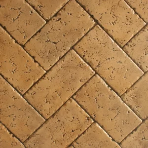 Tumbled Travertine Herringbone - Concrete Stamp