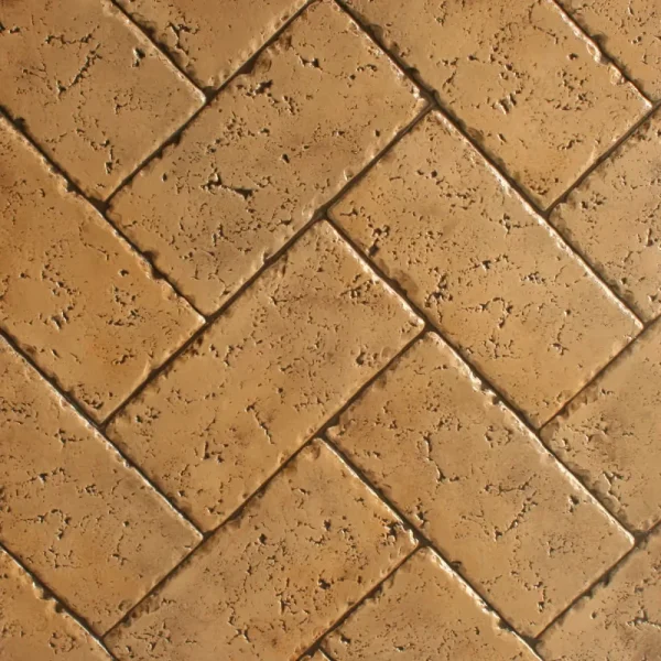 Tumbled Travertine Herringbone - Concrete Stamp
