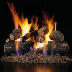 real fyre charred split oak gas log set - 24 inch set