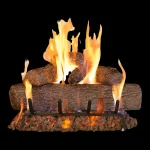 real fyre live oak vented gas log set​ - 18 inch set